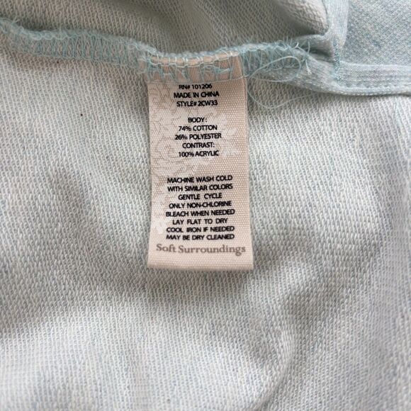 Soft Surroundings Womens Crochet Boho Tunic Top Size XL Blue Feminine Coastal - Picture 11 of 11